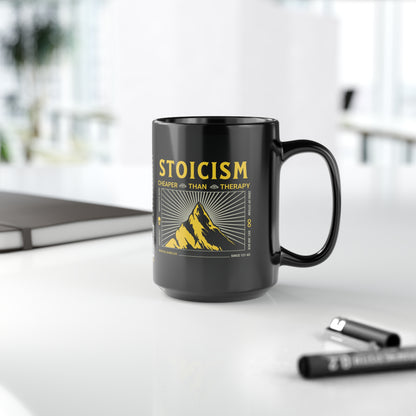 Marcus Aurelius Quote Mug - CHEAPER THAN THERAPY - Stoicism Compilation INTERACTIVE Quote Mug - Amor Fati - Memento Mori