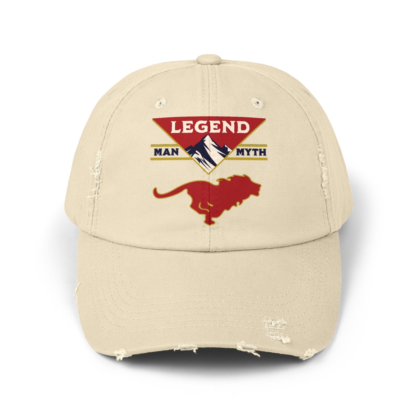 Man Myth Legend LION Distressed Cap