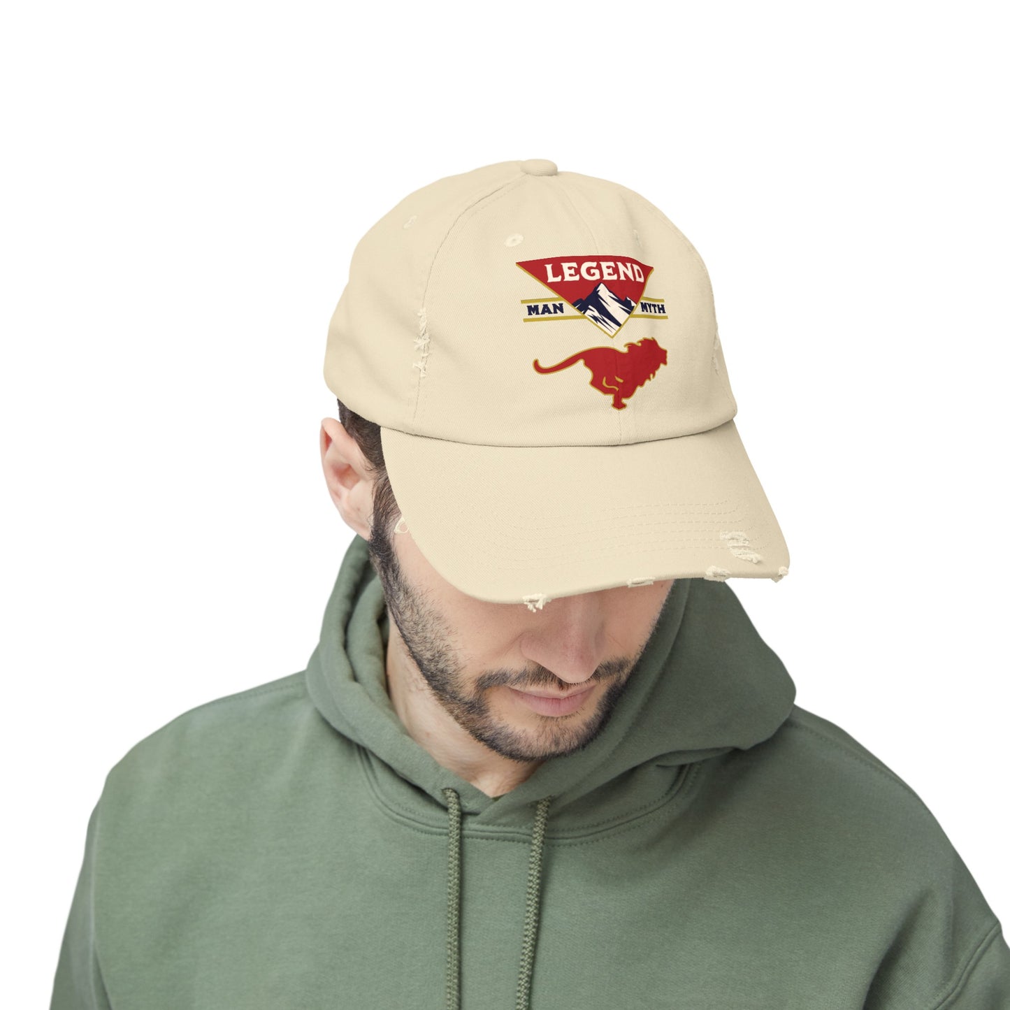 Man Myth Legend LION Distressed Cap