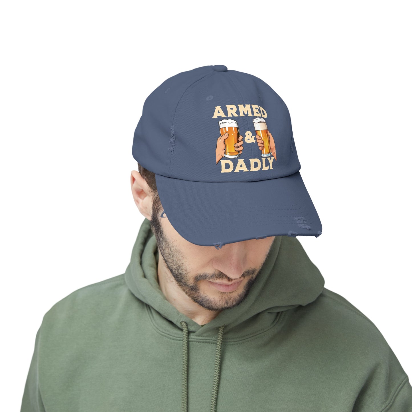 ARMED AND DADLY Distressed Cap