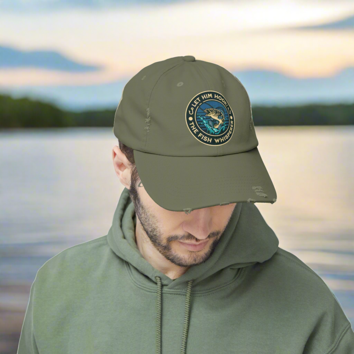 LET HIM HOOK! The Fish Whisperer - Distressed Fishing Cap