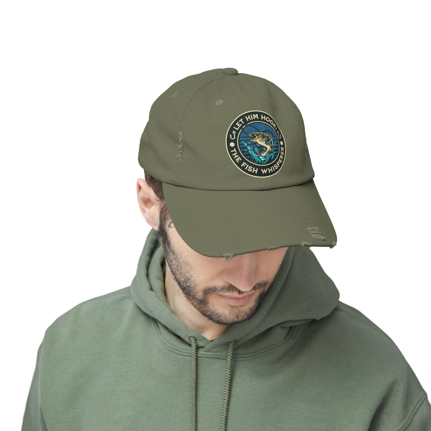 LET HIM HOOK! The Fish Whisperer - Distressed Fishing Cap