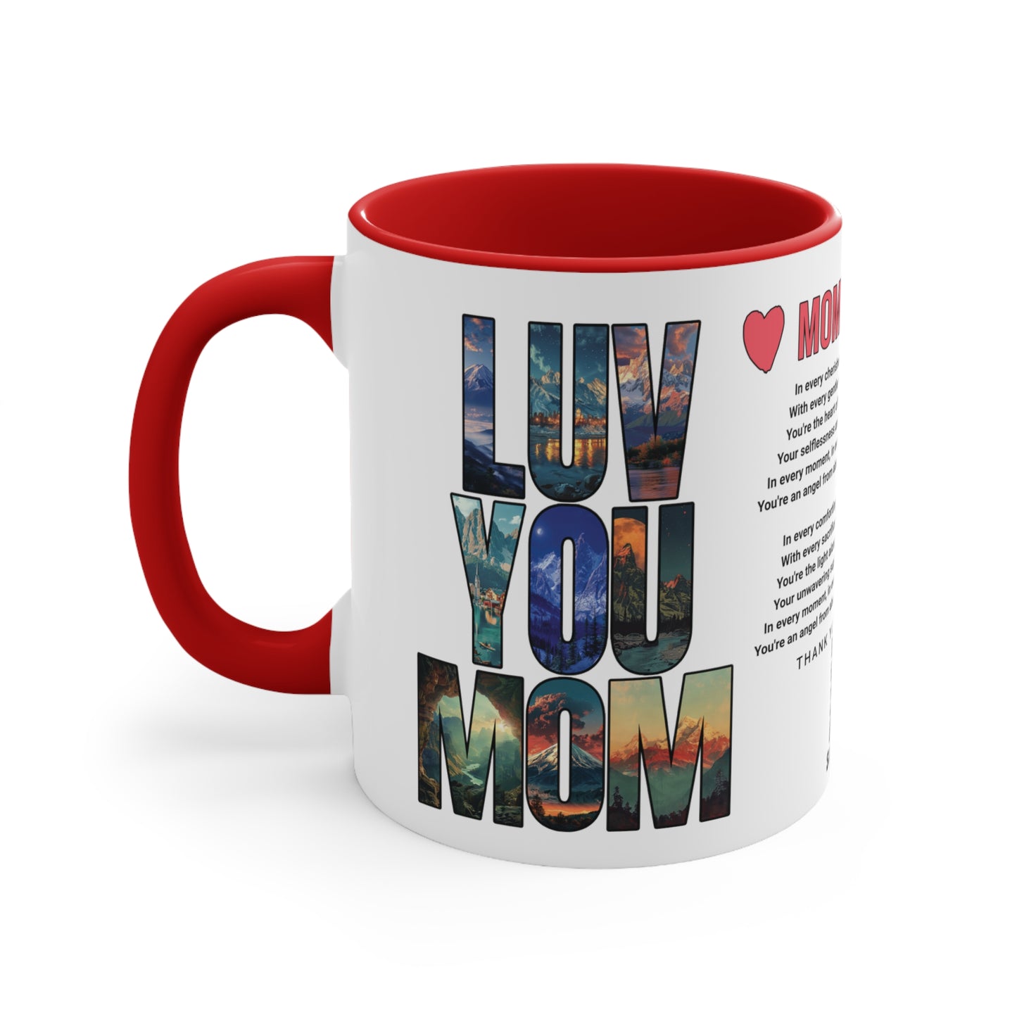 Momma's Love, Mother's Day Gift, Interactive Coffee Mug Gift for Mom, Audio Music Lyrics QR Code Scanning Mug, Two-Tone Accent, 11oz White Mug