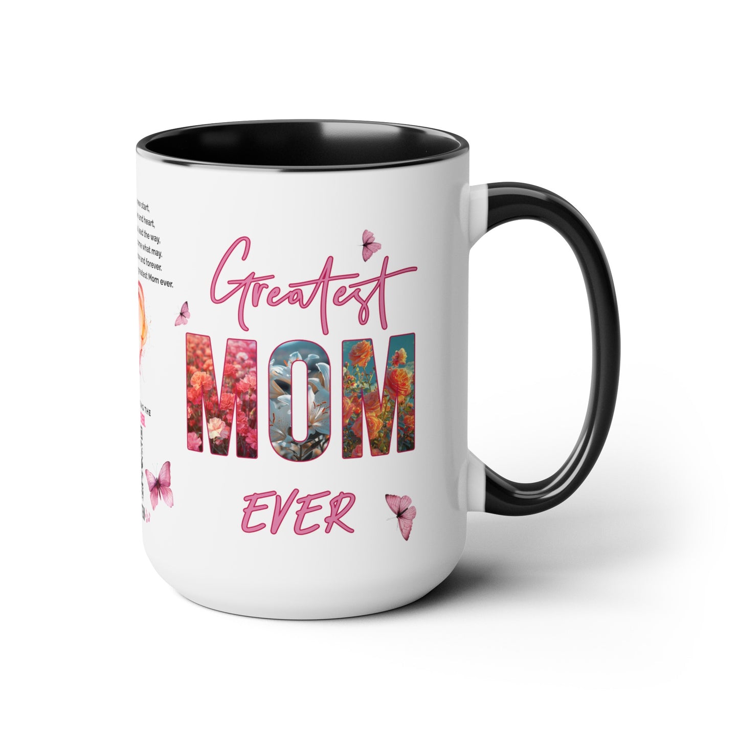 Greatest Mom Ever, Mother's Day Gift, Interactive Coffee Mug Gift for Mom, Audio Music Lyrics QR Code Scanning Mug, Two-Tone Accent, 11oz White Mug