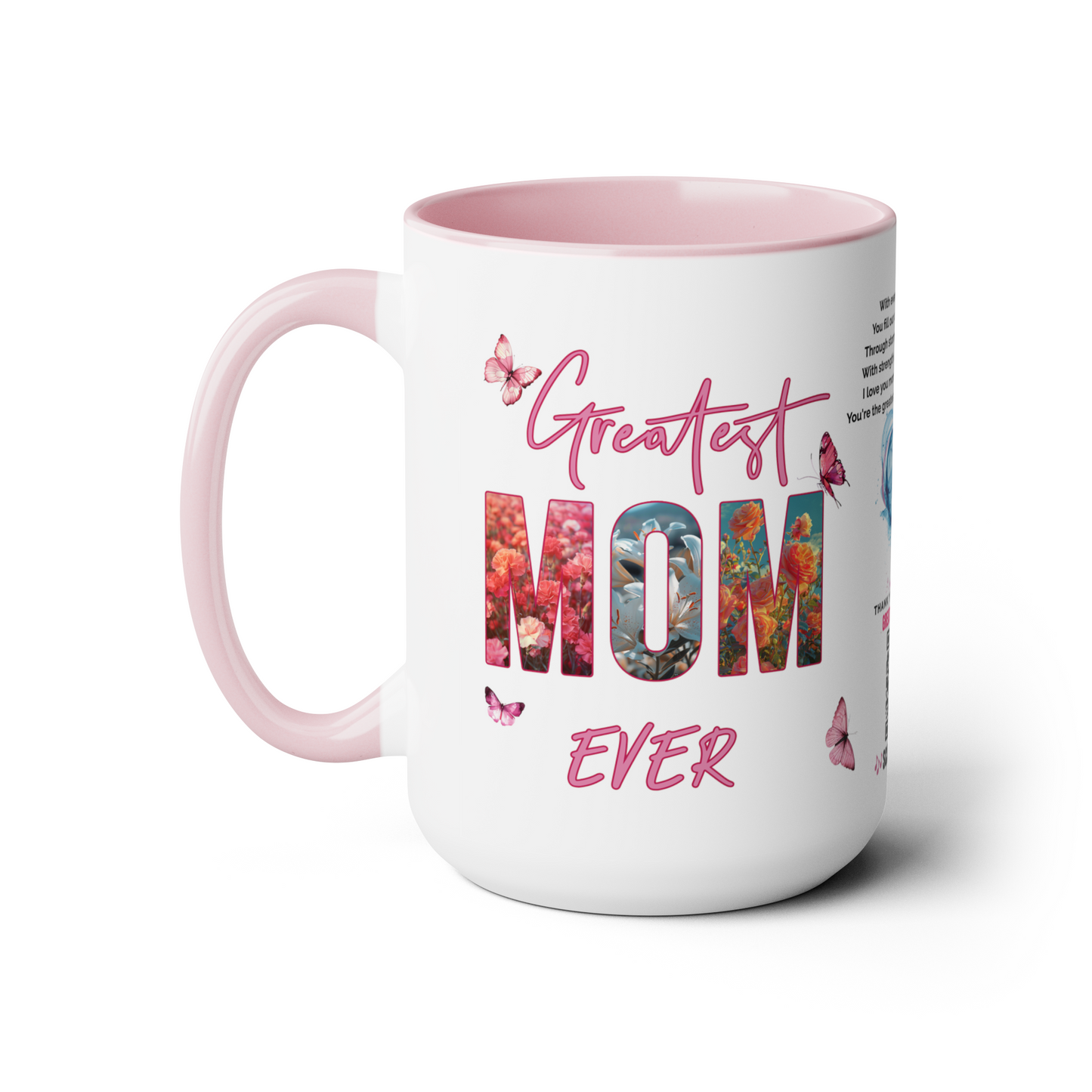 Greatest Mom Ever, Mother's Day Gift, Interactive Coffee Mug Gift for Mom, Audio Music Lyrics QR Code Scanning Mug, Two-Tone Accent, 11oz White Mug