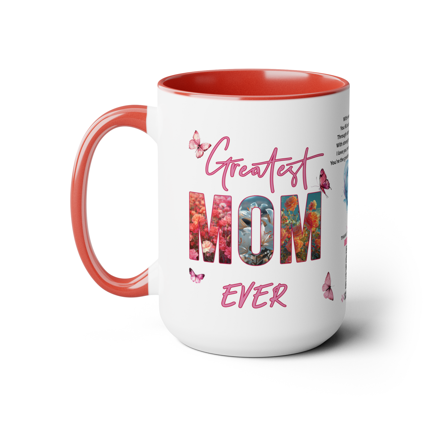 Greatest Mom Ever, Mother's Day Gift, Interactive Coffee Mug Gift for Mom, Audio Music Lyrics QR Code Scanning Mug, Two-Tone Accent, 11oz White Mug