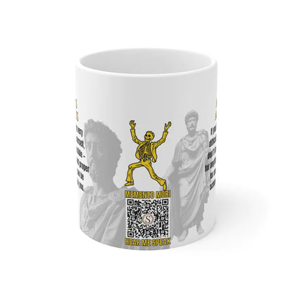 Marcus Aurelius Quote Mug: "If you find something very difficult to achieve yourself" - INTERACTIVE Stoicism Quote Mug - Scannable QR Code - Black Mug