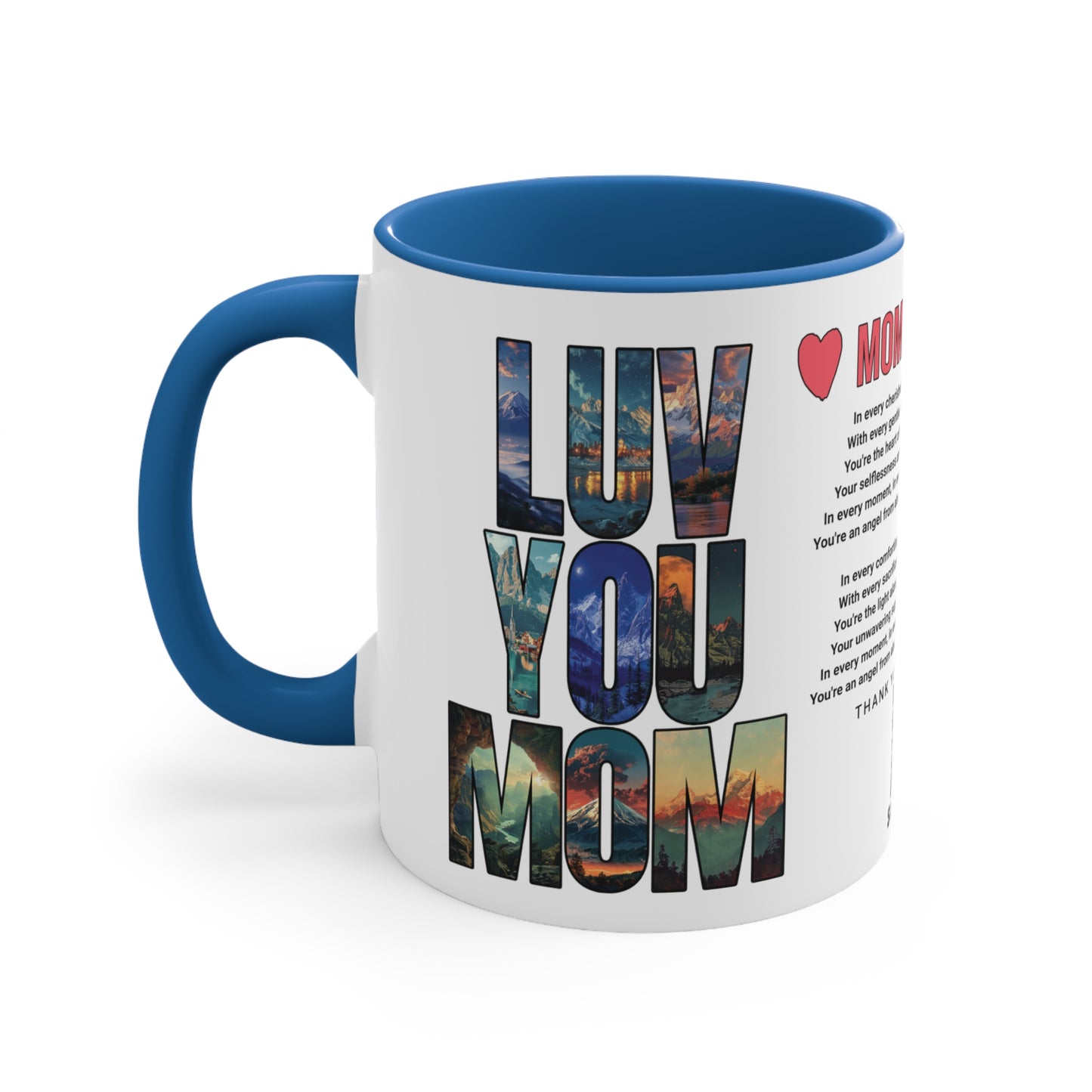 Momma's Love, Mother's Day Gift, Interactive Coffee Mug Gift for Mom, Audio Music Lyrics QR Code Scanning Mug, Two-Tone Accent, 11oz White Mug