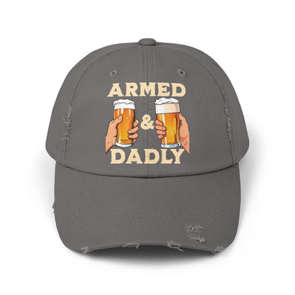 ARMED AND DADLY Distressed Cap