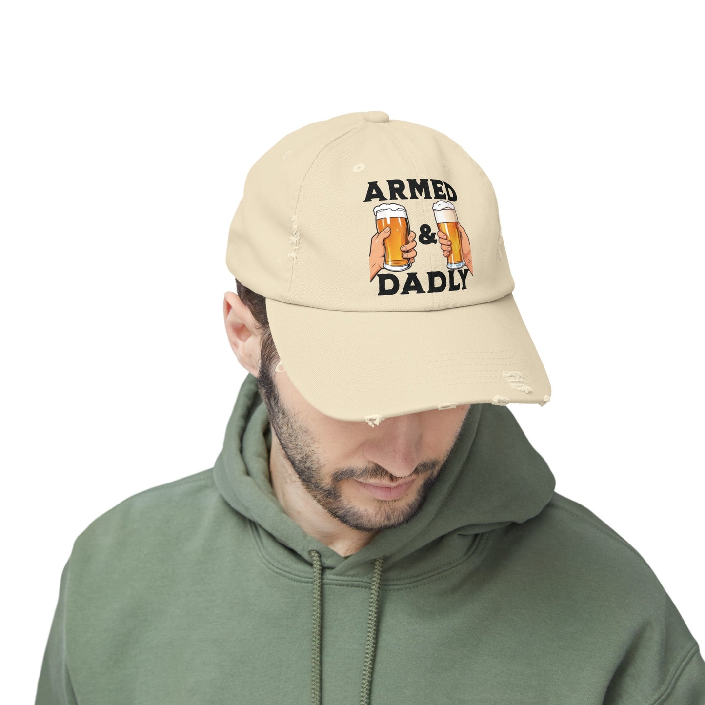 ARMED AND DADLY Distressed Cap