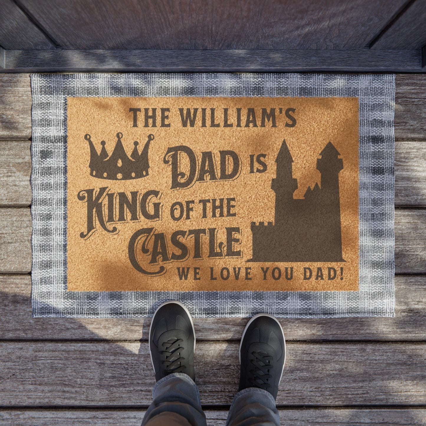 [Personalized] King of The Castle Welcome Custom Mat