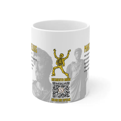 Marcus Aurelius Quote Mug: "Don't return to philosophy as a taskmaster" - INTERACTIVE Stoicism Quote Mug - Scannable QR Code - Black Mug