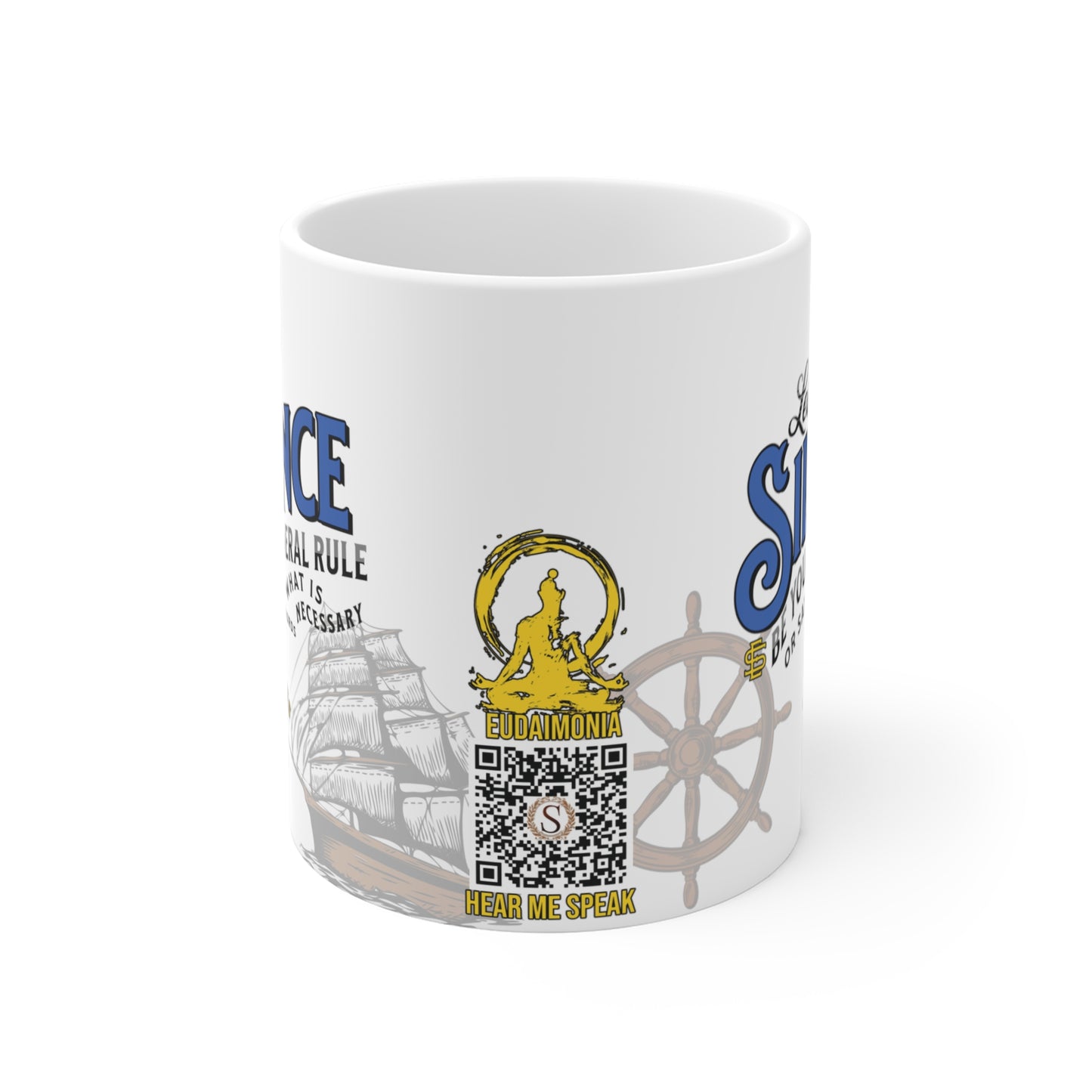 Epictetus Quote Mug - "Let Silence Be Your General Rule" - INTERACTIVE Stoicism Quote Mug - Scannable QR Code - Black Mug