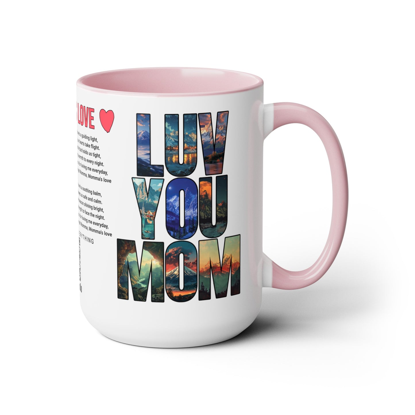 Momma's Love, Mother's Day Gift, Interactive Coffee Mug Gift for Mom, Audio Music Lyrics QR Code Scanning Mug, Two-Tone Accent, 11oz White Mug