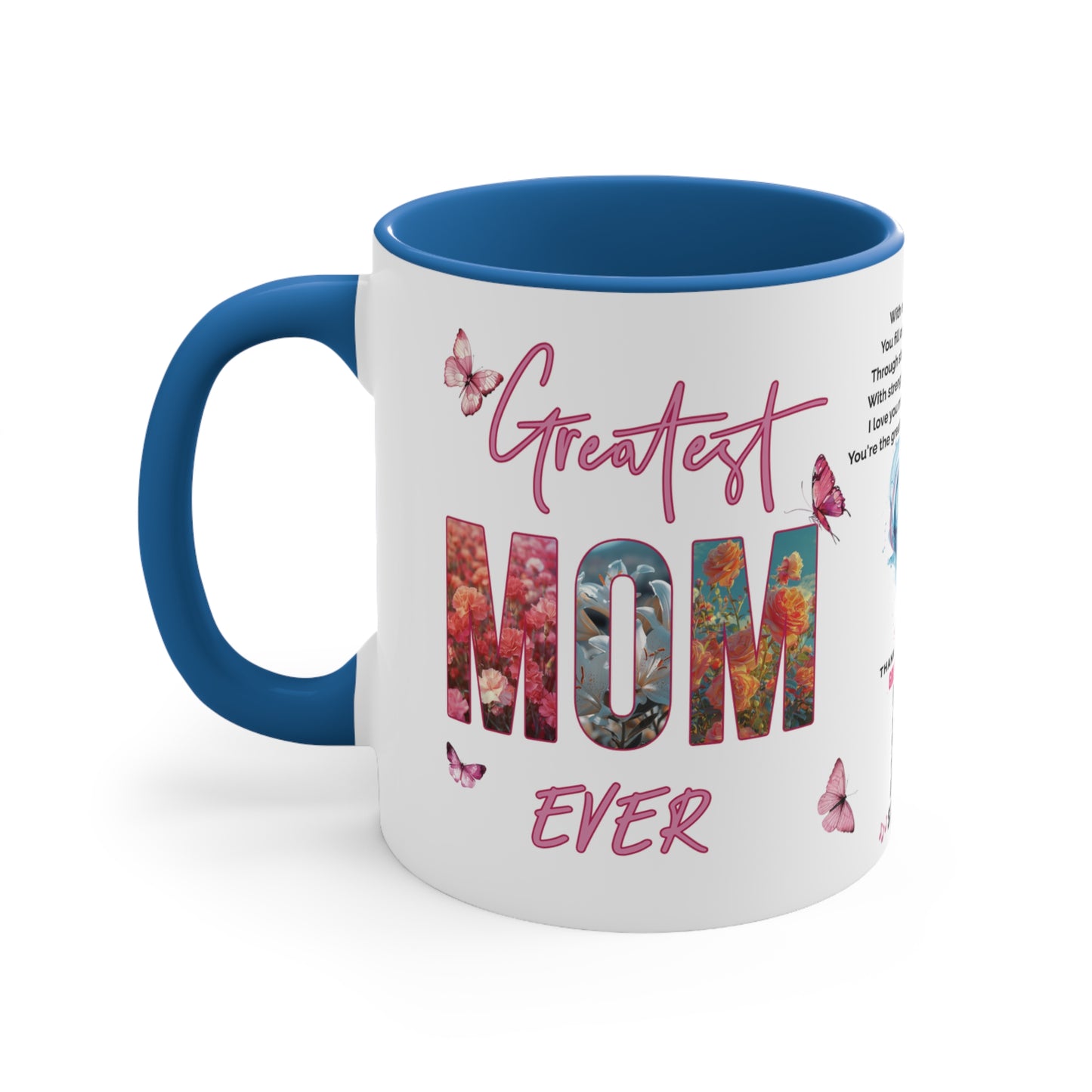 Greatest Mom Ever, Mother's Day Gift, Interactive Coffee Mug Gift for Mom, Audio Music Lyrics QR Code Scanning Mug, Two-Tone Accent, 11oz White Mug