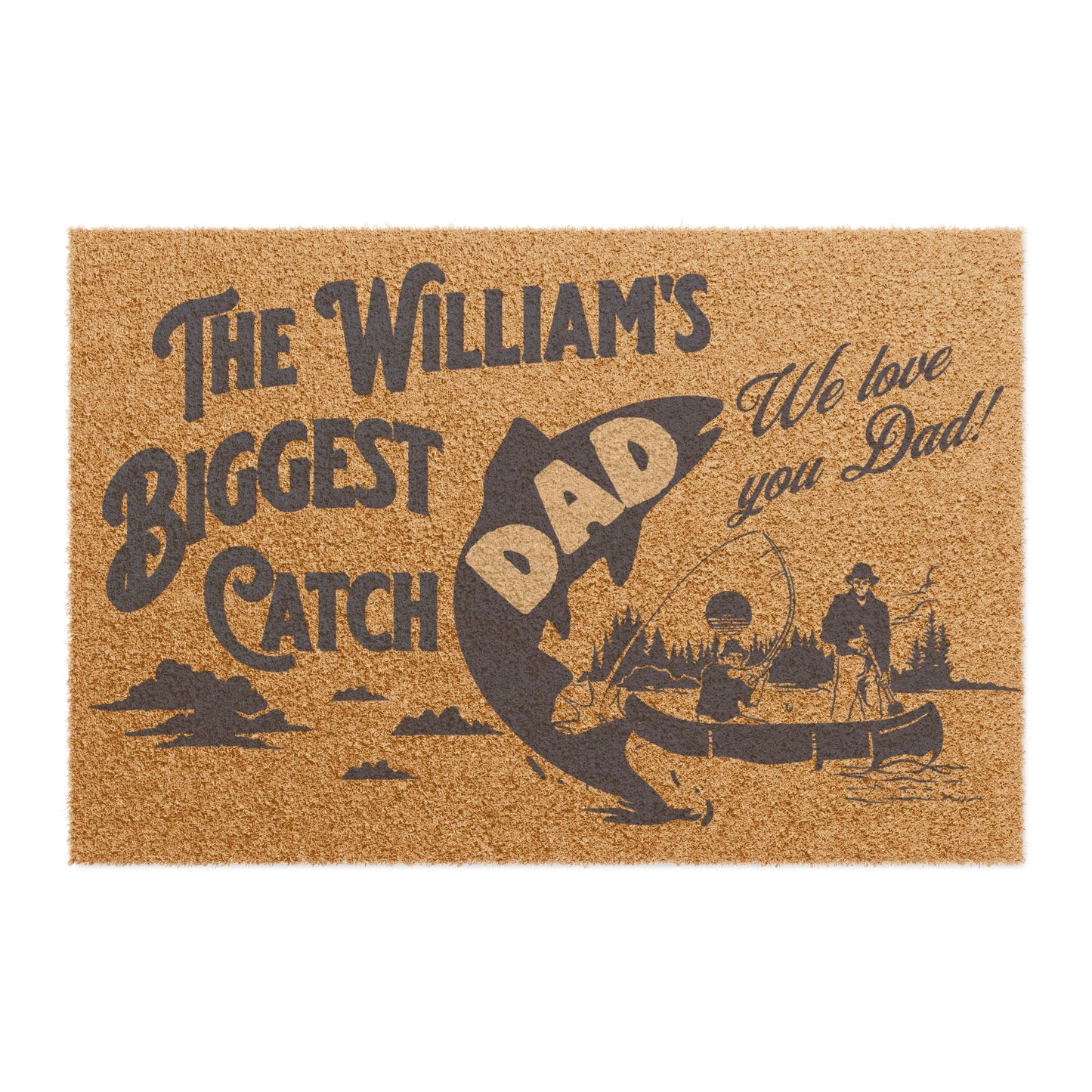 [Personalized] Our Family's Biggest Catch Welcome Custom Mat