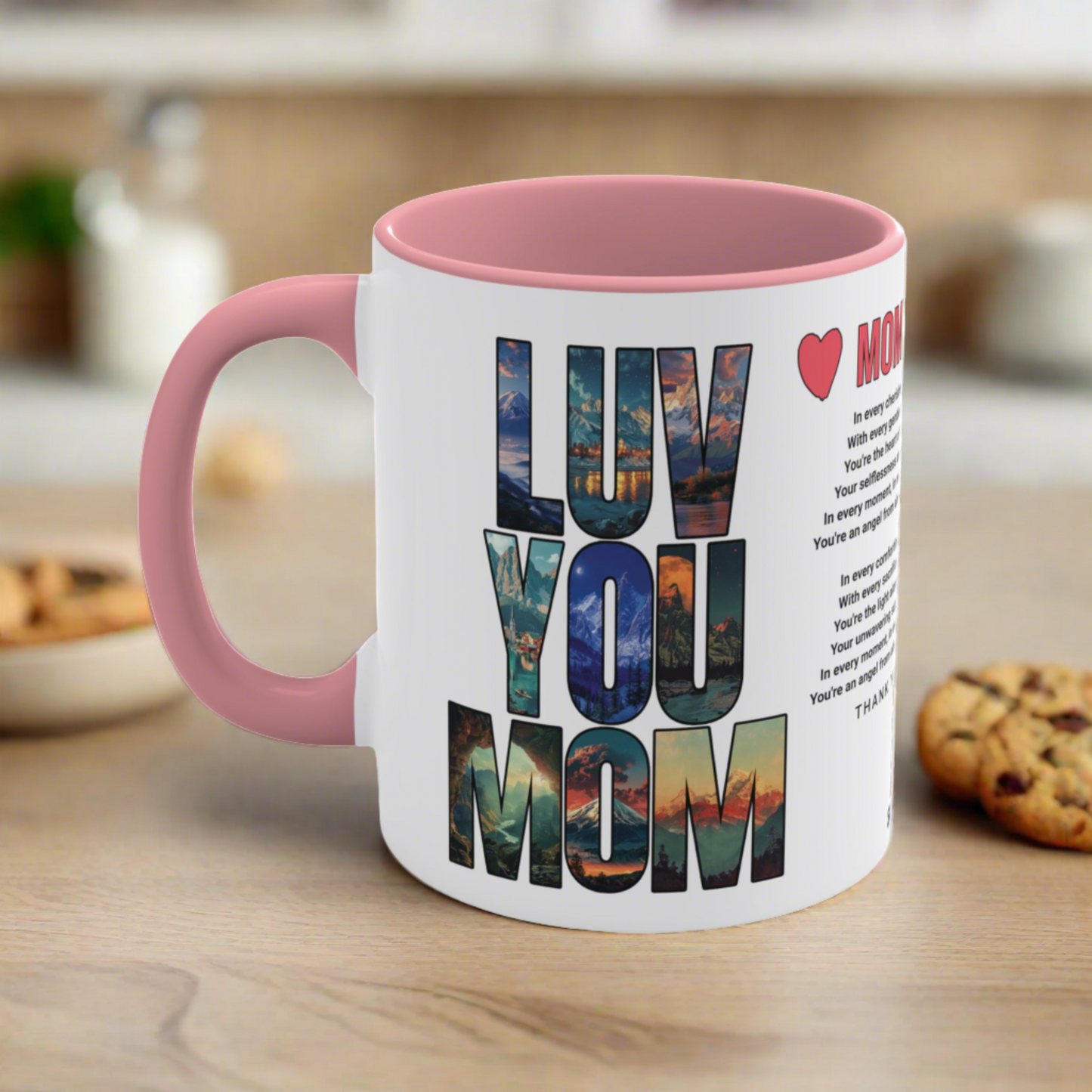 Momma's Love, Mother's Day Gift, Interactive Coffee Mug Gift for Mom, Audio Music Lyrics QR Code Scanning Mug, Two-Tone Accent, 11oz White Mug