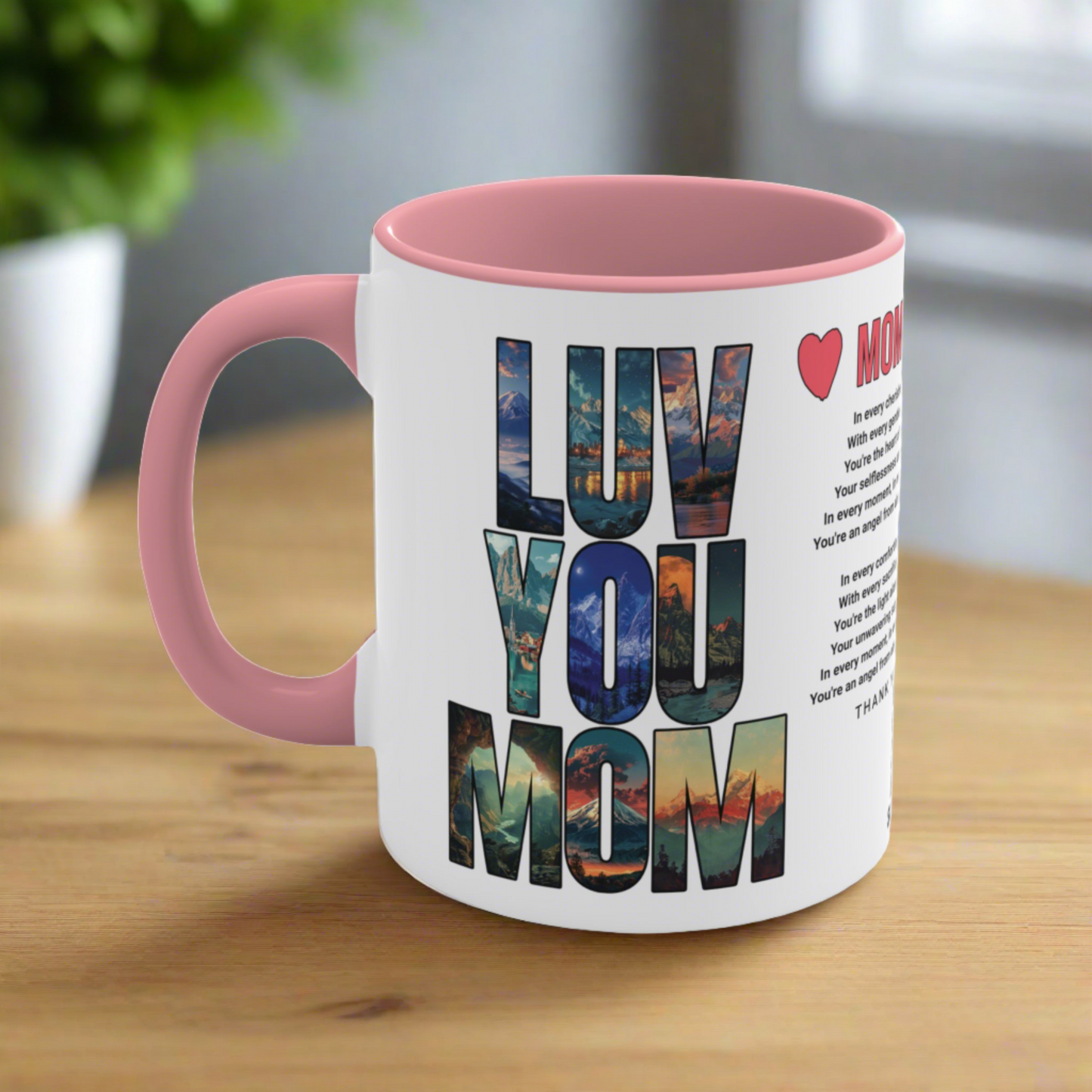 Momma's Love, Mother's Day Gift, Interactive Coffee Mug Gift for Mom, Audio Music Lyrics QR Code Scanning Mug, Two-Tone Accent, 11oz White Mug