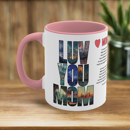 Momma's Love, Mother's Day Gift, Interactive Coffee Mug Gift for Mom, Audio Music Lyrics QR Code Scanning Mug, Two-Tone Accent, 11oz White Mug