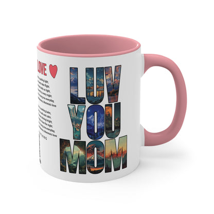 Momma's Love, Mother's Day Gift, Interactive Coffee Mug Gift for Mom, Audio Music Lyrics QR Code Scanning Mug, Two-Tone Accent, 11oz White Mug