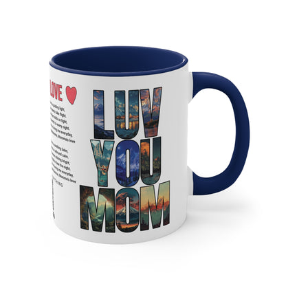 Momma's Love, Mother's Day Gift, Interactive Coffee Mug Gift for Mom, Audio Music Lyrics QR Code Scanning Mug, Two-Tone Accent, 11oz White Mug