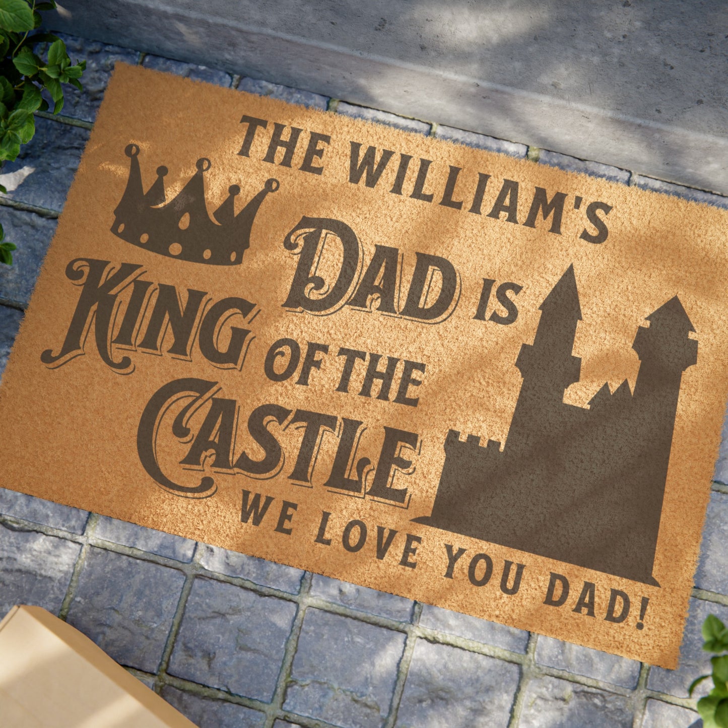 [Personalized] King of The Castle Welcome Custom Mat