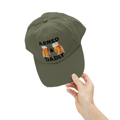 ARMED AND DADLY Distressed Cap