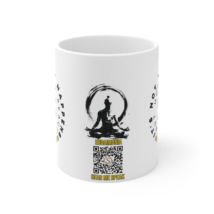 Epictetus Quote Mug - "It's not what happens but how you react to it that matters." - INTERACTIVE Stoicism Quote Mug - Scannable QR Code - Black Mug