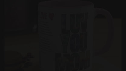 Momma's Love, Mother's Day Gift, Interactive Coffee Mug Gift for Mom, Audio Music Lyrics QR Code Scanning Mug, Two-Tone Accent, 11oz White Mug